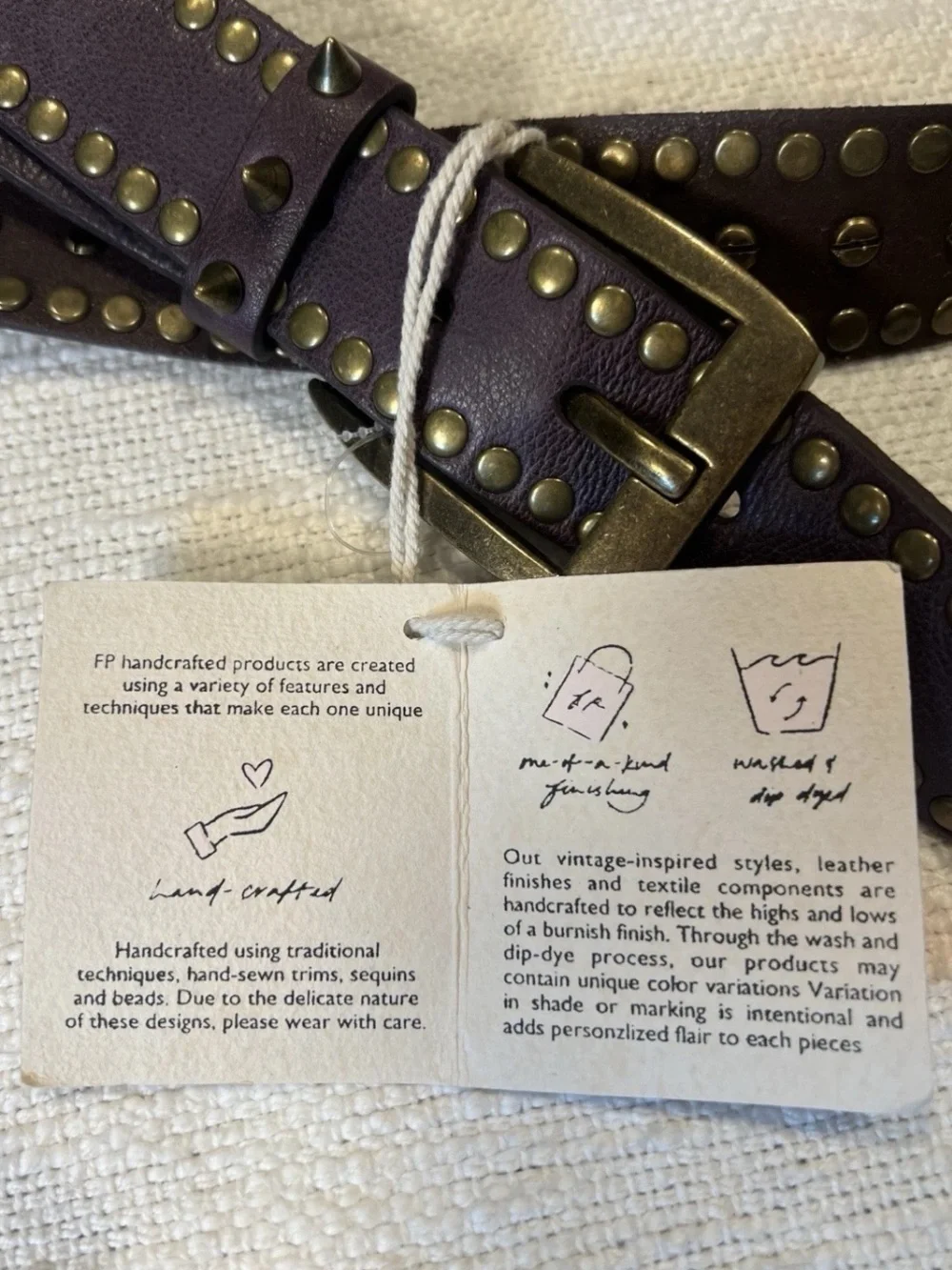 Free People Vertigo Studded Brown Belt nwt M/L